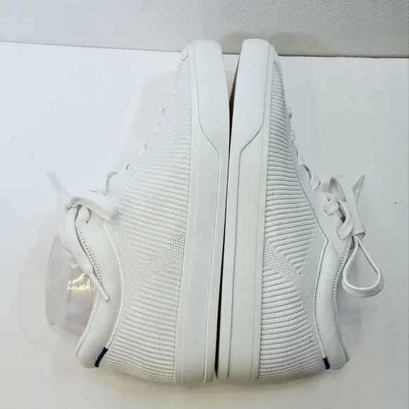 Rothy's The Lace Up Sneaker White Knit size 8